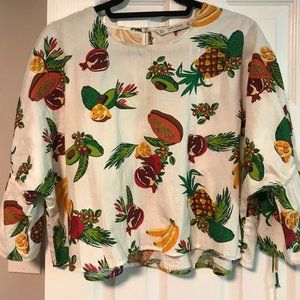 ZARA cropped Fruit shirt